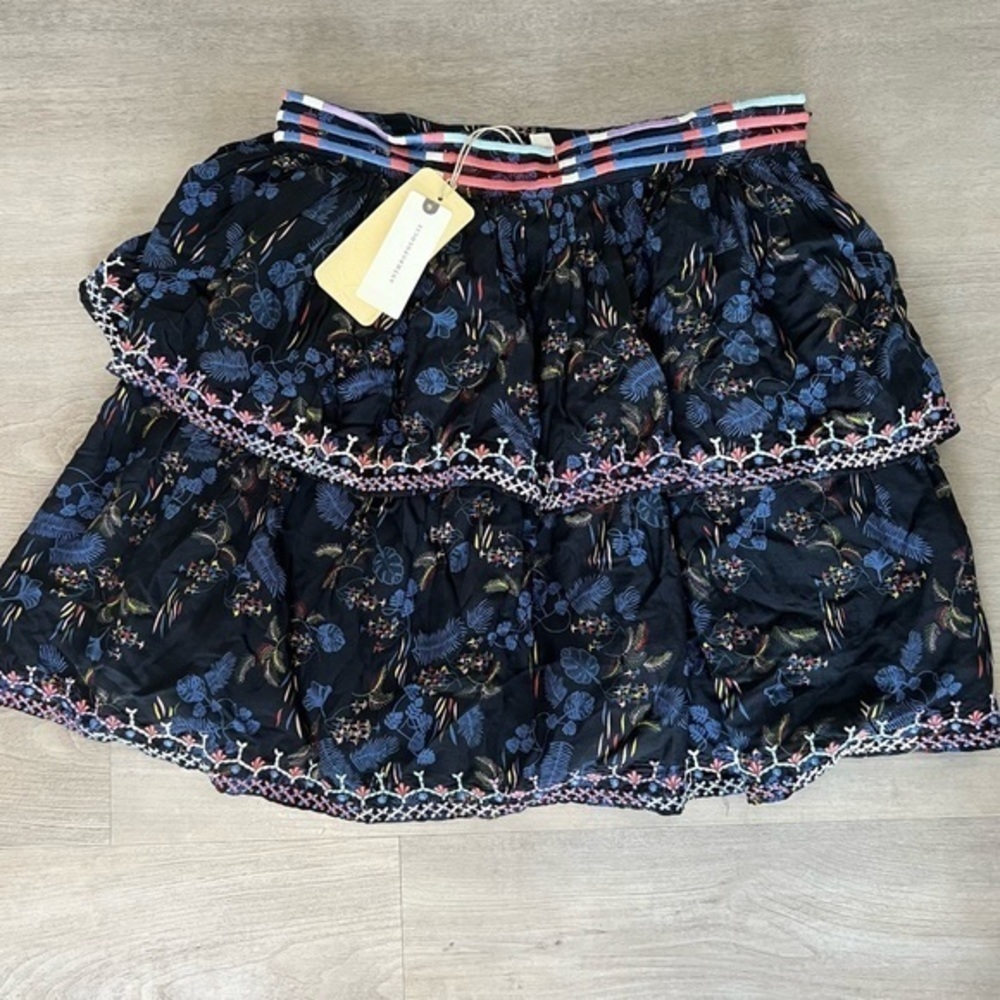 Anthropologie Let Me Be Tiered Boho Mini Skirt, size XS NWT - Picture 2 of 4